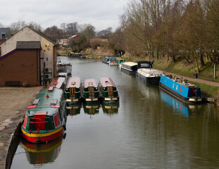 narrow boats moored on the canal