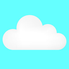 Volumetric cloud illustration on a blue background