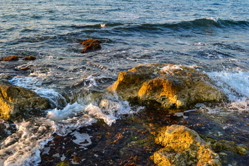 water flowing over rocks