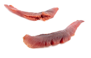 Red fish caviar isolated on a white