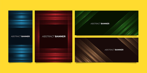 Set of Abstract futuristic and technology banner background, Abstract art wallpaper. Vector banner.