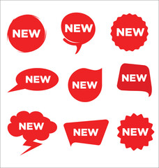 Collection of red discount price tag Label