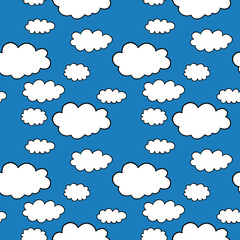 Vector seamless texture background pattern. Hand drawn, blue, black, white colors.