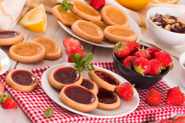 Strawberry tartlets. 