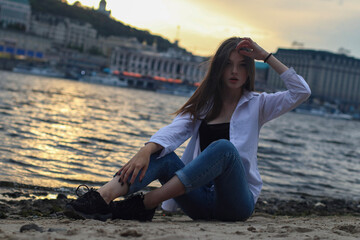 Attractive young woman on the beach