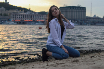 Attractive young woman on the beach