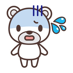 Naklejka premium Cute polar bear character vector illustration in trouble 困っているかわいい白熊のキャラクター