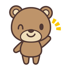 Cute bear character vector illustration-手を挙げているかわいいクマのキャラクター