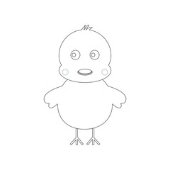childish illustration of cute baby chick