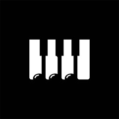 piano note silhouette design logo