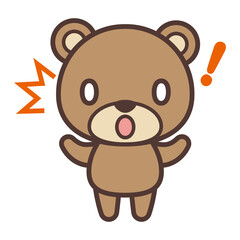 Surprised cute bear character-驚いているかわいいクマのキャラクター