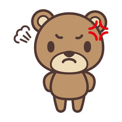 Angry cute bear character-怒っているクマのキャラクター