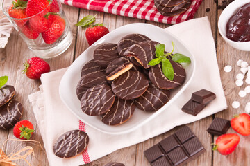 Soft cakes with strawberry. 