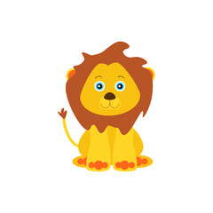 children's drawing of a sitting lion with a cute face