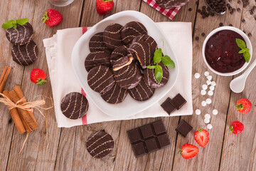 Soft cakes with strawberry. 