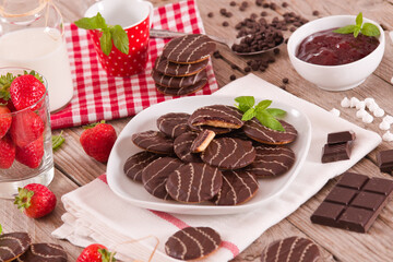 Soft cakes with strawberry. 