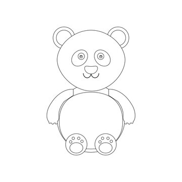 child's drawing of sitting panda bear with cute face