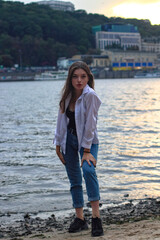 Attractive girl looking foward