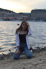 Attractive young woman on the beach