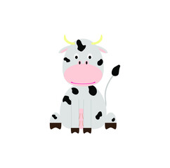 children's drawing of a sitting cow with a cute face