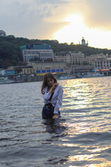 Young girl in the river