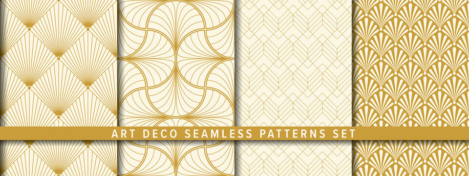Seamless vector pattern set. Art-Deco background. アールデコ 背景のベクターパターンセット