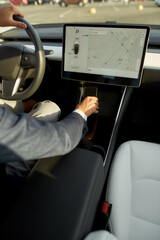On board computer with navigation map in electric vehicle