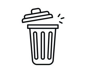 simple icon of an opened trash bin.