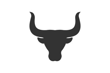 Head of a bull. Simple icon. Flat style element for graphic design. Vector EPS10 illustration.