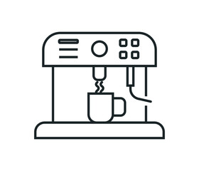 Coffee Maker Vector Line Icon. Simple Thin Line Icon, Premium Quality Design Element
