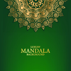 Luxury mandala background with golden arabesque pattern Arabic Islamic east style