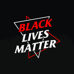 Black banner, creative concept. Social movement, black life matters. Text with triangles on a black background.