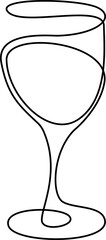 glass of wine outline continuous