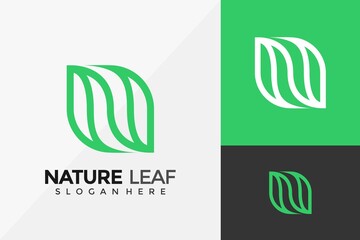 Letter N Nature Leaf Logo Design, Logo Designs Vector Illustration Template
