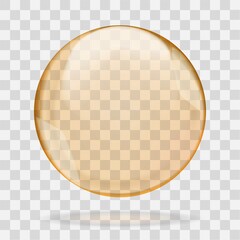 Golden transparent oil bubble ball or round drop