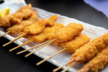 和食　揚げ物　天ぷら　会席　盛付　japan food