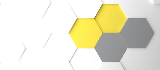 Modern grey and yellow honeycomb background Color of the Year