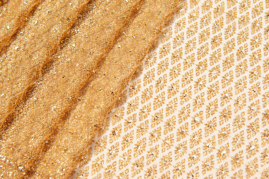 Thai traditional fabric pattern decorated with shiny glitter