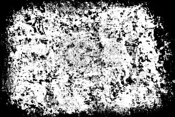 Black and white grunge background. Monochrome texture of wear, ruin, horror, dirt. The ink-stained surface is old