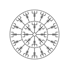 Magic Runic symbols. Sacred geometry, Symbols of the esoteric mandala. Occult ancient symbols. Magical stave, runic compass.