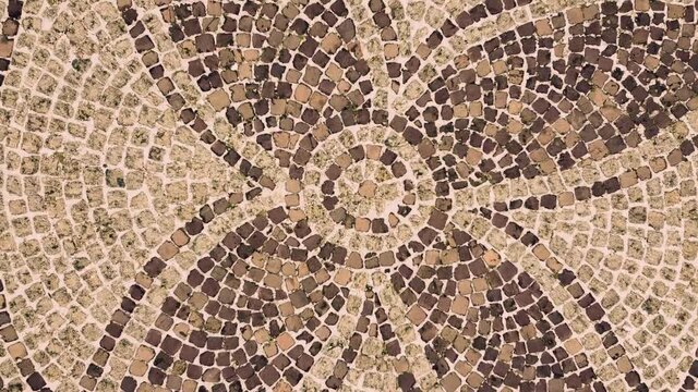 Cobblestone ornament. Aerial view of a drone.