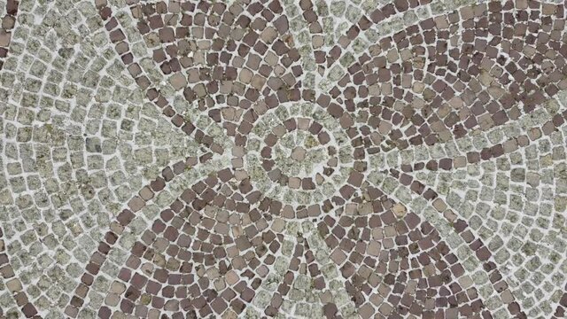 Cobblestone ornament. Aerial view of a drone.