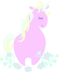 Obraz na płótnie Canvas Unicorn, Valentine's Day, Valentine card, Unicorn illustration vector. Cute unicorn. Love, heart, fairy tale, magic. 