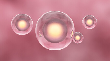 Human Cell with Colorful Background. 3D Render