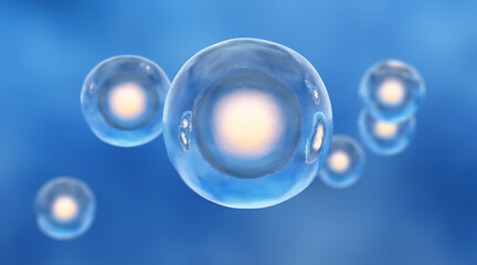 Human Cell with Colorful Background. 3D Render