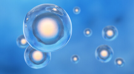 Human Cell with Colorful Background. 3D Render