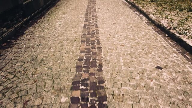 Cobblestone ornament. Aerial view of a drone.