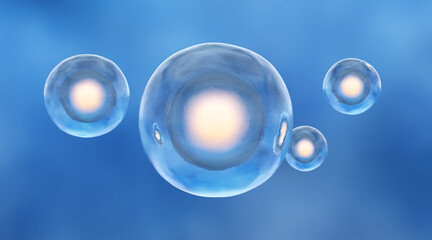 Human Cell with Colorful Background. 3D Render