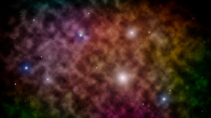 Beautiful colorful galaxy with big stars