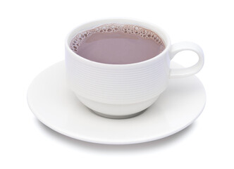 white cup of coffee on white background